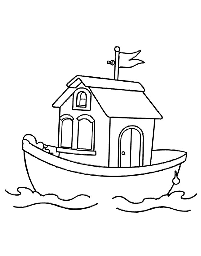 Houseboat coloring page Houseboat coloring page